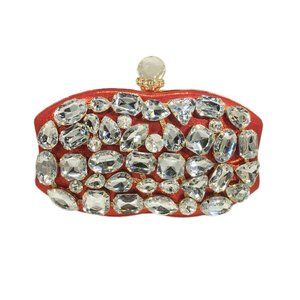 Tigerstars Red Crystal Jewel Geometric Frame Case Bag